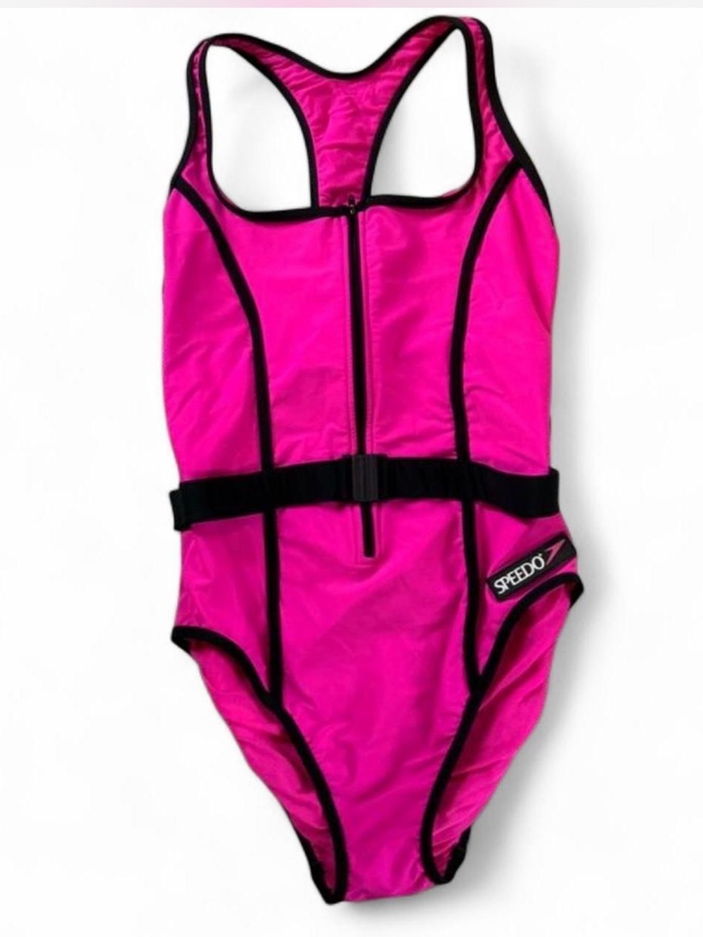 Speedo 80s Vixen Hot Pink One Piece With Belt